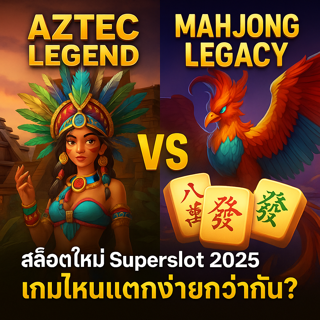 Aztec Legend vs Mahjong Legacy สล็อตใหม่ Superslot 2025 เกมไหนแตกง่ายกว่ากัน?