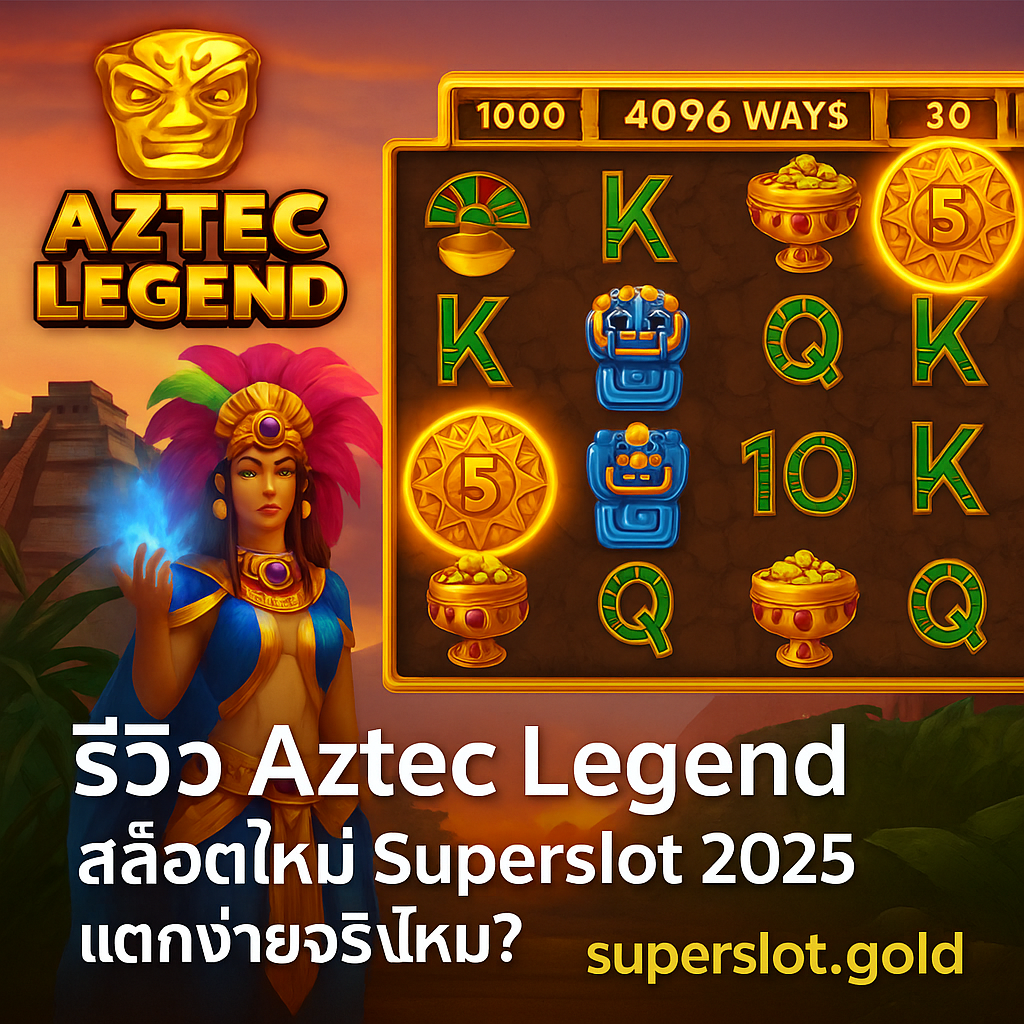 รีวิว Aztec Legend สล็อตใหม่ Superslot 2025 แตกง่ายจริงไหม?